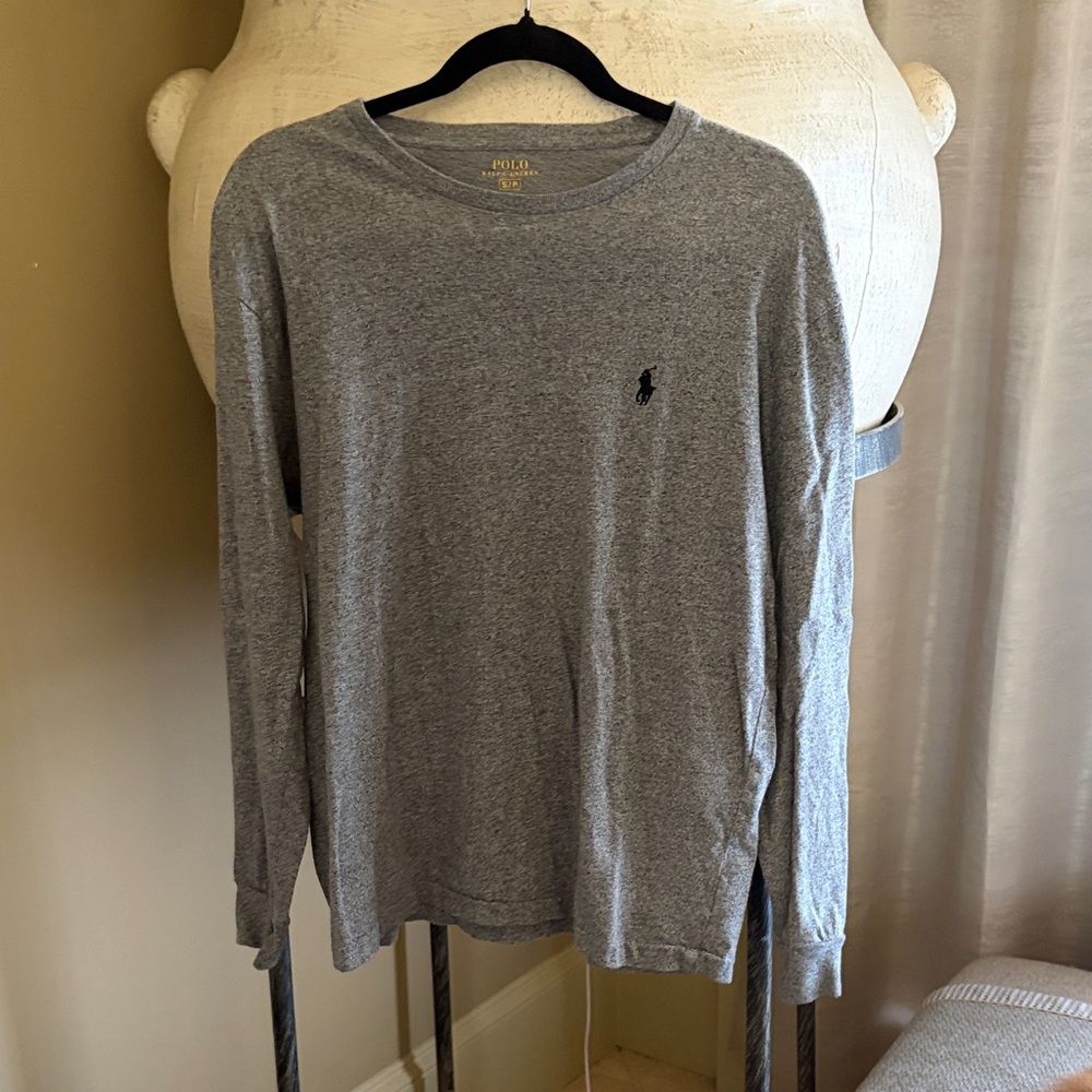 Polo by Ralph Lauren Men's Heather Gray Long Sleeve Tee